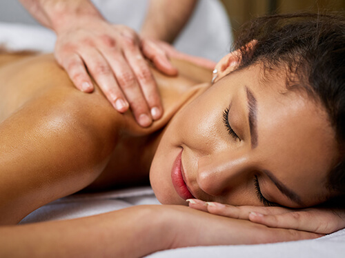 women relaxed after back massage